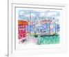 Fishing off the Docks-Pat Berger-Framed Limited Edition