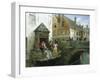 Fishing on a Canal in Bruges-Georges Jules Auguste Cain-Framed Giclee Print