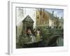 Fishing on a Canal in Bruges-Georges Jules Auguste Cain-Framed Giclee Print