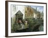 Fishing on a Canal in Bruges-Georges Jules Auguste Cain-Framed Giclee Print