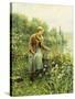 Fishing on a Spring Day-Daniel Ridgway Knight-Stretched Canvas