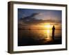 Fishing on Bahia De La Habana, Havana, Cuba-Peter Ptschelinzew-Framed Premium Photographic Print