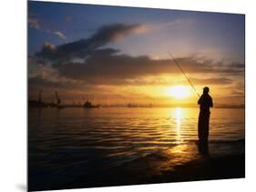 Fishing on Bahia De La Habana, Havana, Cuba-Peter Ptschelinzew-Mounted Photographic Print