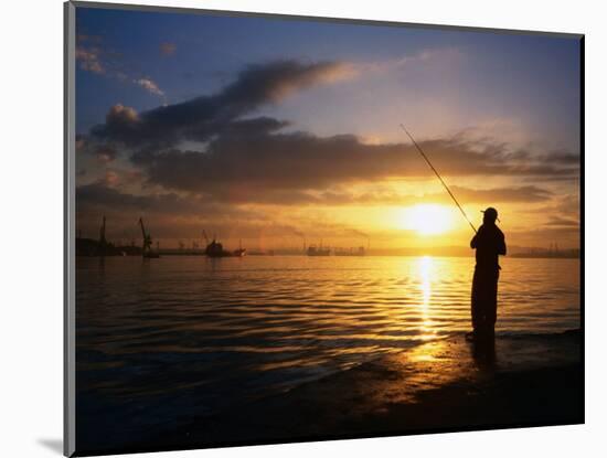 Fishing on Bahia De La Habana, Havana, Cuba-Peter Ptschelinzew-Mounted Photographic Print