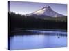 Fishing on Frog Lake at Sunset, Mt. Hood, Oregon, USA-Janis Miglavs-Stretched Canvas