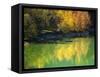 Fishing on Lake Sylvanstein, Germany with Fall Colors-Sheila Haddad-Framed Stretched Canvas