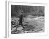 Fishing on the Elwha, Olympic Peninsula, Undated-Asahel Curtis-Framed Giclee Print