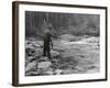 Fishing on the Elwha, Olympic Peninsula, Undated-Asahel Curtis-Framed Giclee Print