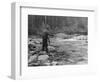 Fishing on the Elwha, Olympic Peninsula, Undated-Asahel Curtis-Framed Giclee Print