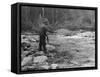 Fishing on the Elwha, Olympic Peninsula, Undated-Asahel Curtis-Framed Stretched Canvas