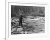 Fishing on the Elwha, Olympic Peninsula, Undated-Asahel Curtis-Framed Giclee Print