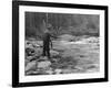 Fishing on the Elwha, Olympic Peninsula, Undated-Asahel Curtis-Framed Giclee Print