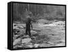 Fishing on the Elwha, Olympic Peninsula, Undated-Asahel Curtis-Framed Stretched Canvas