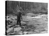 Fishing on the Elwha, Olympic Peninsula, Undated-Asahel Curtis-Stretched Canvas