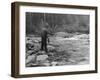 Fishing on the Elwha, Olympic Peninsula, Undated-Asahel Curtis-Framed Giclee Print