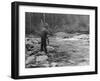 Fishing on the Elwha, Olympic Peninsula, Undated-Asahel Curtis-Framed Giclee Print