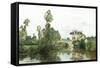 Fishing on the Lake-Charles Leslie-Framed Stretched Canvas