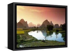 Fishing on the Li River-null-Framed Stretched Canvas