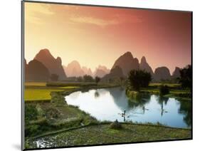 Fishing on the Li River-null-Mounted Photographic Print