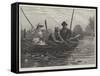 Fishing on the Norfolk Broads-Charles Joseph Staniland-Framed Stretched Canvas