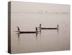 Fishing on the River Niger, Niger Inland Delta, Segou Region, Mali, West Africa, Africa-Gavin Hellier-Stretched Canvas