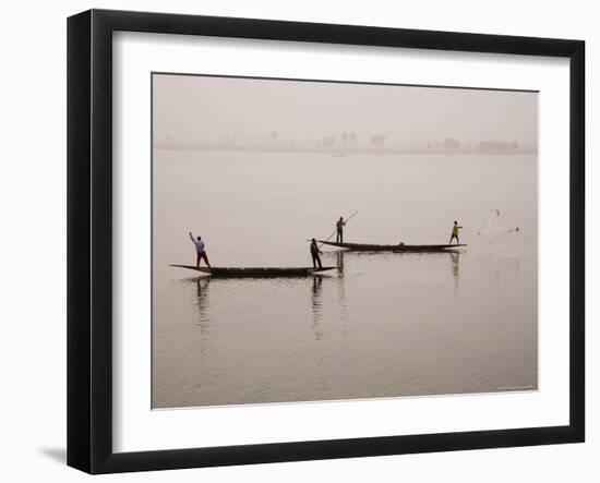 Fishing on the River Niger, Niger Inland Delta, Segou Region, Mali, West Africa, Africa-Gavin Hellier-Framed Photographic Print
