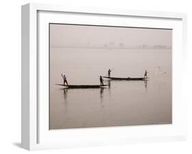 Fishing on the River Niger, Niger Inland Delta, Segou Region, Mali, West Africa, Africa-Gavin Hellier-Framed Photographic Print