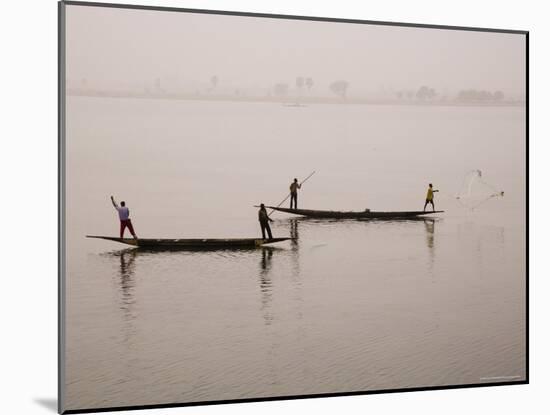 Fishing on the River Niger, Niger Inland Delta, Segou Region, Mali, West Africa, Africa-Gavin Hellier-Mounted Photographic Print