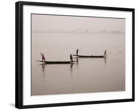 Fishing on the River Niger, Niger Inland Delta, Segou Region, Mali, West Africa, Africa-Gavin Hellier-Framed Photographic Print