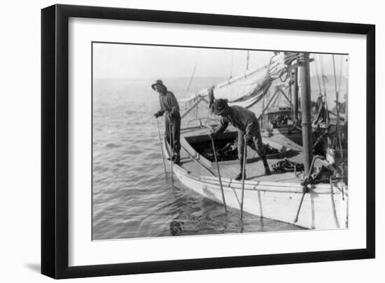 Fishing Oysters in Mobile Bay-Lewis Wickes Hine-Framed Art Print