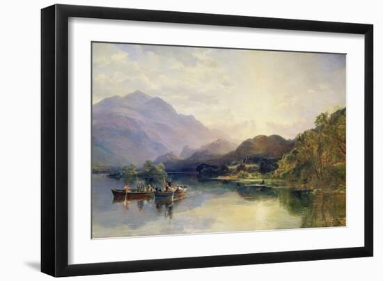 Fishing Party at Loch Achray, with a View of Ben Venue Beyond-Samuel Bough-Framed Giclee Print