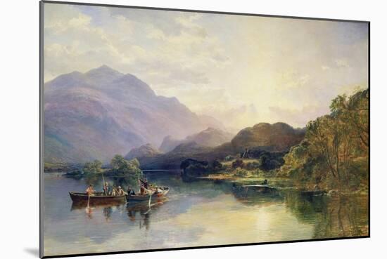 Fishing Party at Loch Achray, with a View of Ben Venue Beyond-Samuel Bough-Mounted Giclee Print