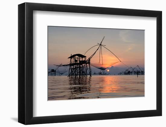 Fishing Patthalung Thailand-null-Framed Art Print