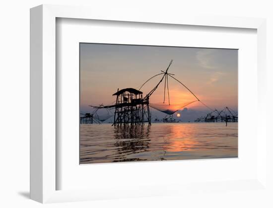 Fishing Patthalung Thailand-null-Framed Art Print