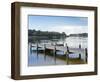 Fishing Pier and Boat Launch in Bayview Park on Bayou Texar in Pensacola, Florida in Blue Early Mor-forestpath-Framed Photographic Print