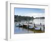 Fishing Pier and Boat Launch in Bayview Park on Bayou Texar in Pensacola, Florida in Blue Early Mor-forestpath-Framed Photographic Print