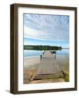 Fishing Pier and Boat Launch in Bayview Park on Bayou Texar in Pensacola, Florida in Early Morning-forestpath-Framed Photographic Print