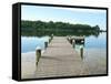 Fishing Pier and Boat Launch in Bayview Park on Bayou Texar in Pensacola, Florida in Early Morning-forestpath-Framed Stretched Canvas