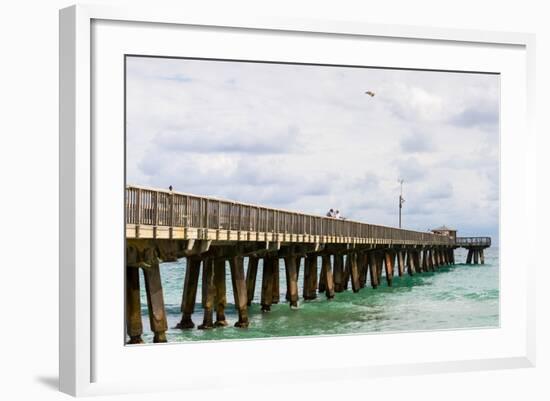 Fishing Pier at Pompano Beach, Broward County, Florida, USA-null-Framed Photographic Print