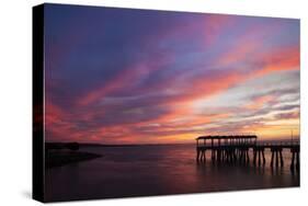 Fishing Pier at Sunset, Jekyll Island, Georgia, USA-Joanne Wells-Stretched Canvas