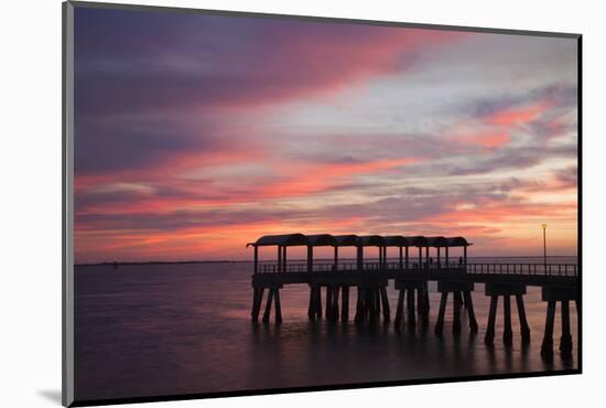 Fishing Pier at Sunset, Jekyll Island, Georgia, USA-Joanne Wells-Mounted Photographic Print