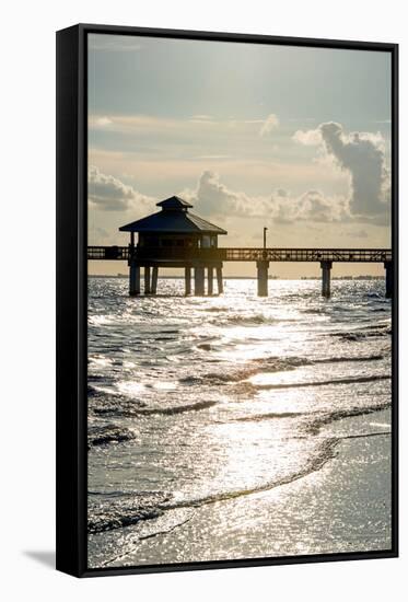 Fishing Pier Fort Myers Beach at Sunset - Florida-Philippe Hugonnard-Framed Stretched Canvas