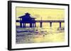 Fishing Pier Fort Myers Beach at Sunset - Florida-Philippe Hugonnard-Framed Photographic Print