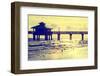 Fishing Pier Fort Myers Beach at Sunset - Florida-Philippe Hugonnard-Framed Premium Photographic Print