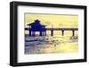 Fishing Pier Fort Myers Beach at Sunset - Florida-Philippe Hugonnard-Framed Premium Photographic Print