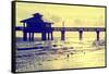 Fishing Pier Fort Myers Beach at Sunset - Florida-Philippe Hugonnard-Framed Stretched Canvas