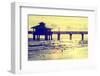 Fishing Pier Fort Myers Beach at Sunset - Florida-Philippe Hugonnard-Framed Photographic Print