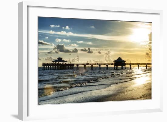 Fishing Pier Fort Myers Beach at Sunset - Florida-Philippe Hugonnard-Framed Photographic Print