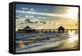 Fishing Pier Fort Myers Beach at Sunset - Florida-Philippe Hugonnard-Framed Stretched Canvas