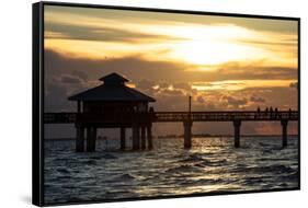 Fishing Pier Fort Myers Beach at Sunset-Philippe Hugonnard-Framed Stretched Canvas